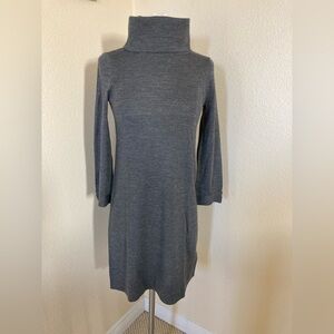 NWT J. Crew dark grey turtleneck wool dress Size XS
